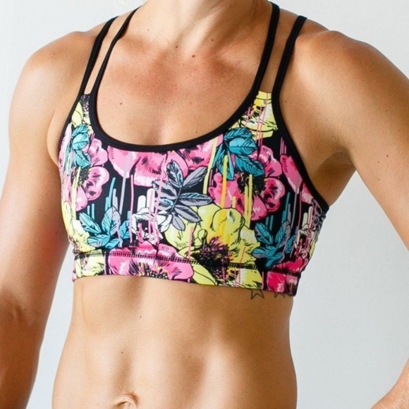 Born Primitive Rhapsody Bra Retro Flora Blue Pink Yellow - Picture 9 of 9